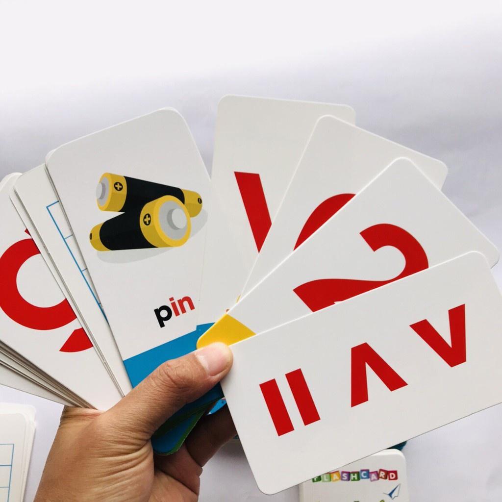 Bộ 42 thẻ flashcard học tiếng việt có chữ ghép và chữ đơn,chữ số_ thẻ học tiếng việt cho bé- MT books