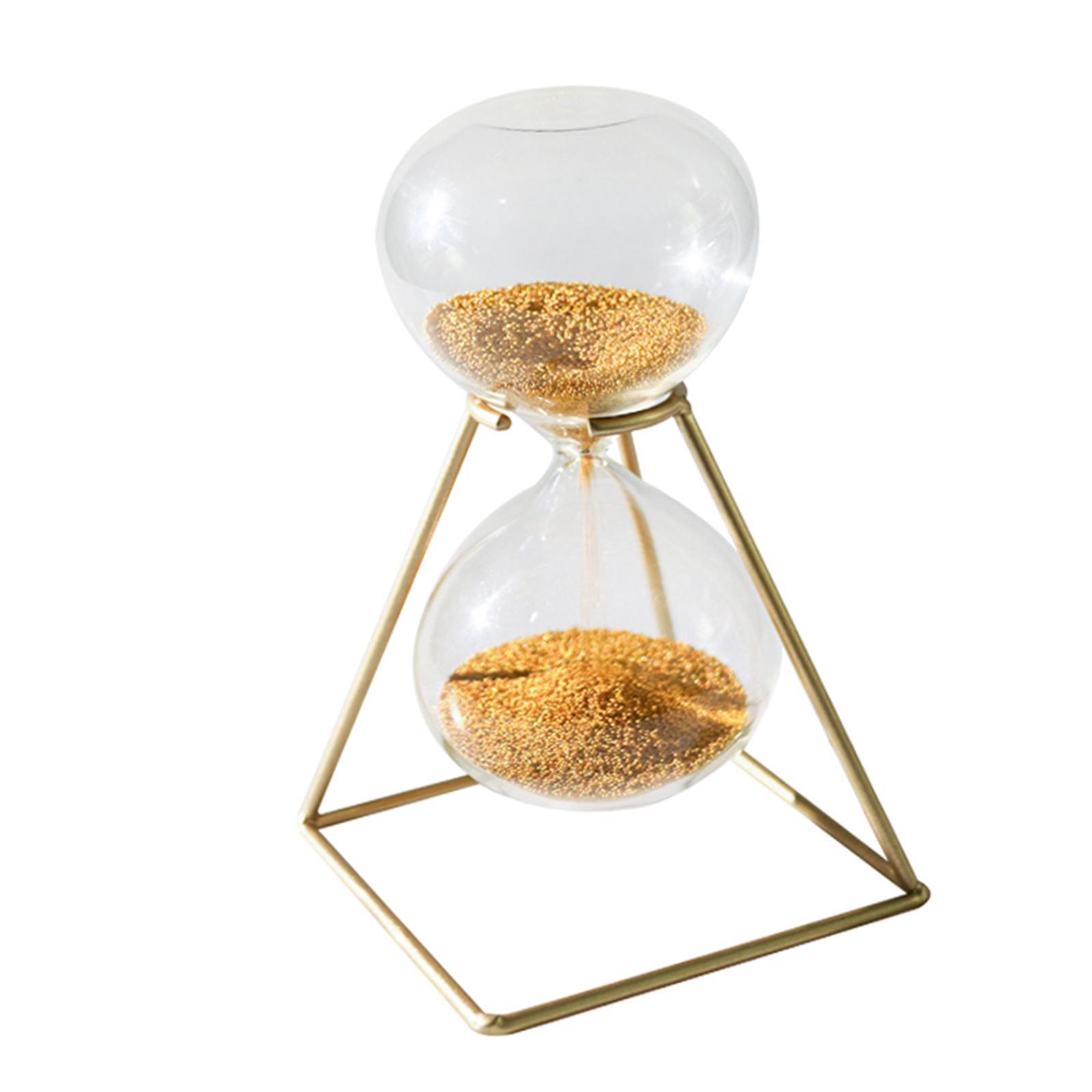 Nordic Golden Hourglass Ornament with rack Decorative Glass for Decor