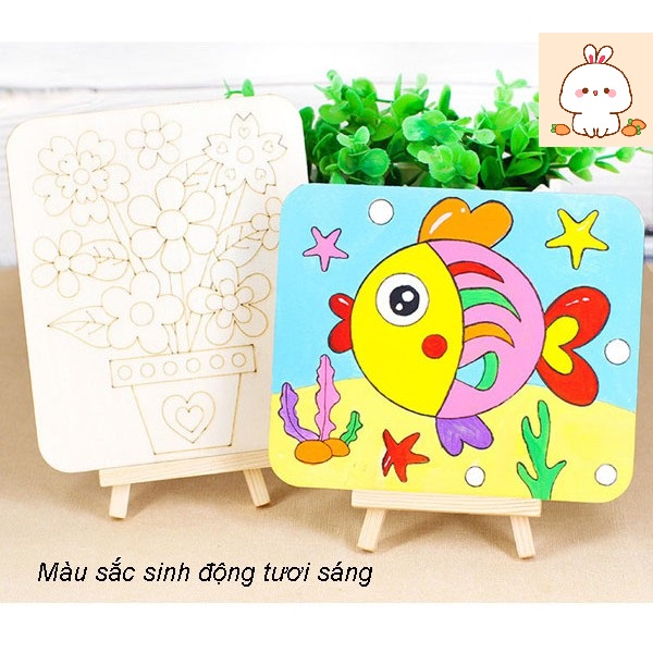 Tranh gỗ tô màu nước nhiều mẫu siêu đáng yêu cho bé