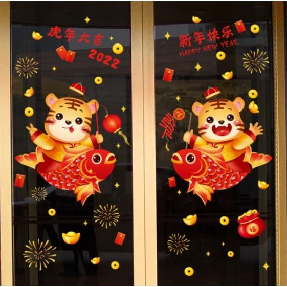 Decal trang trí Tết - Nhiều mẫu đặc sắc dễ thương năm mới 2022