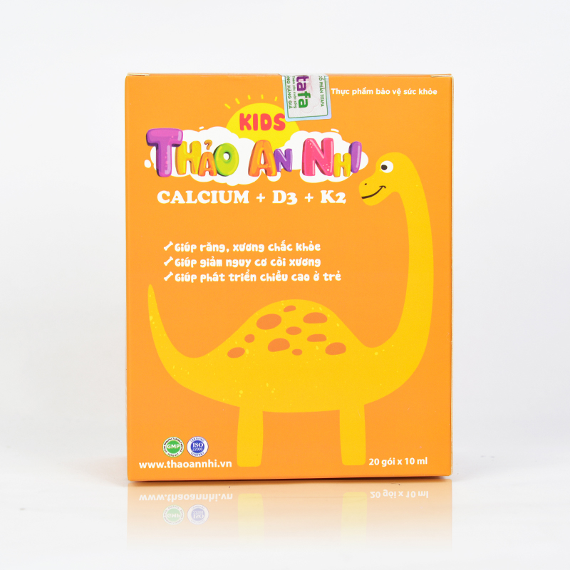 KIDS THẢO AN NHI CALCIUM+D3+K2 - Hỗ trợ phát triển chiều cao ở trẻ - Hộp 20 gói -