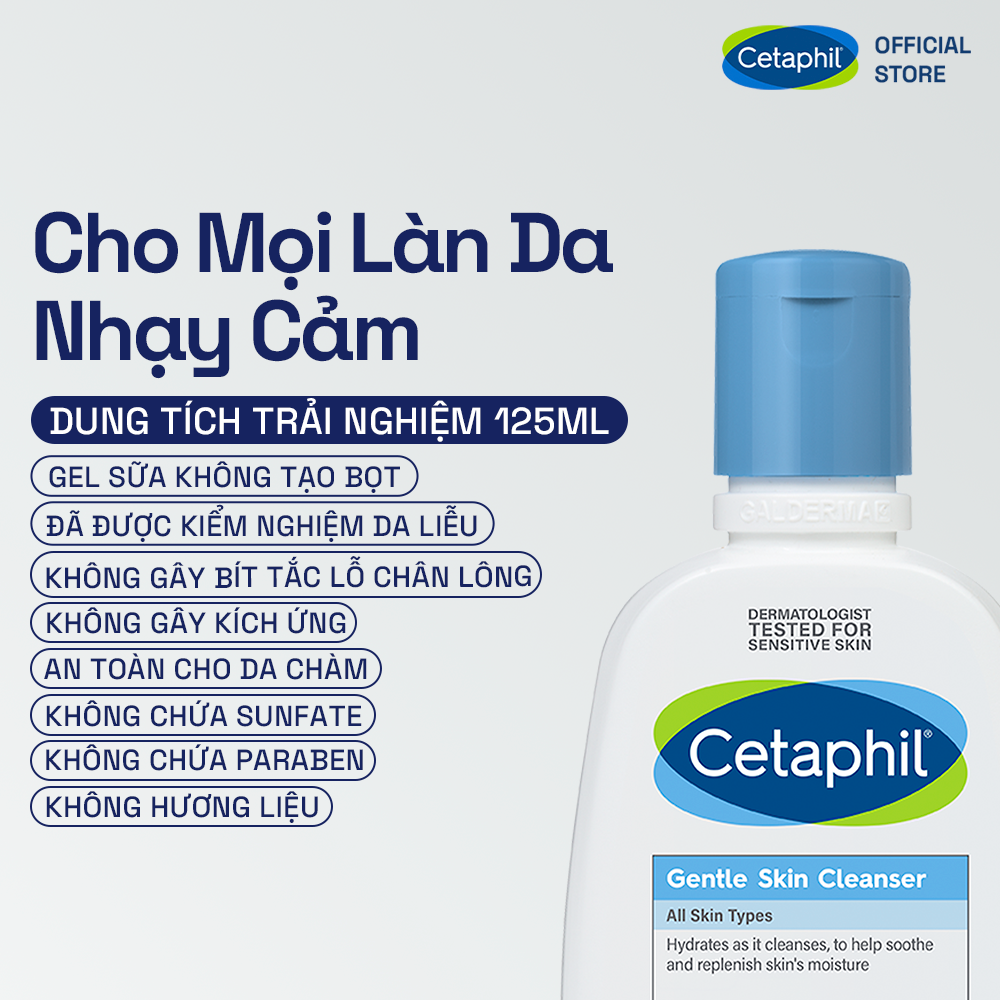 Sữa rửa mặt dịu lành cho da nhạy cảm Cetaphil Gentle Skin Cleanser 125ml Sữa rửa mặt dịu lành cho da nhạy cảm Cetaphil Gentle Skin Cleanser 125ml