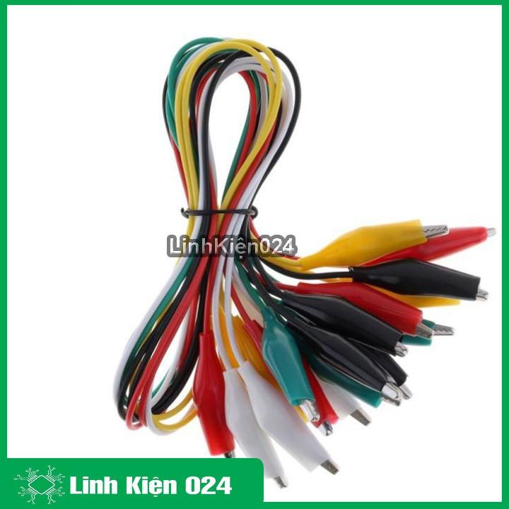 Combo Bó 10 Dây Kẹp Cá Sấu 5 Màu 50cm