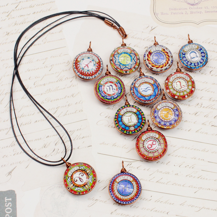 Dây chuyền 12 cung hoàng đạo Zodiac màu sắc tươi sáng 06647-MDC0012