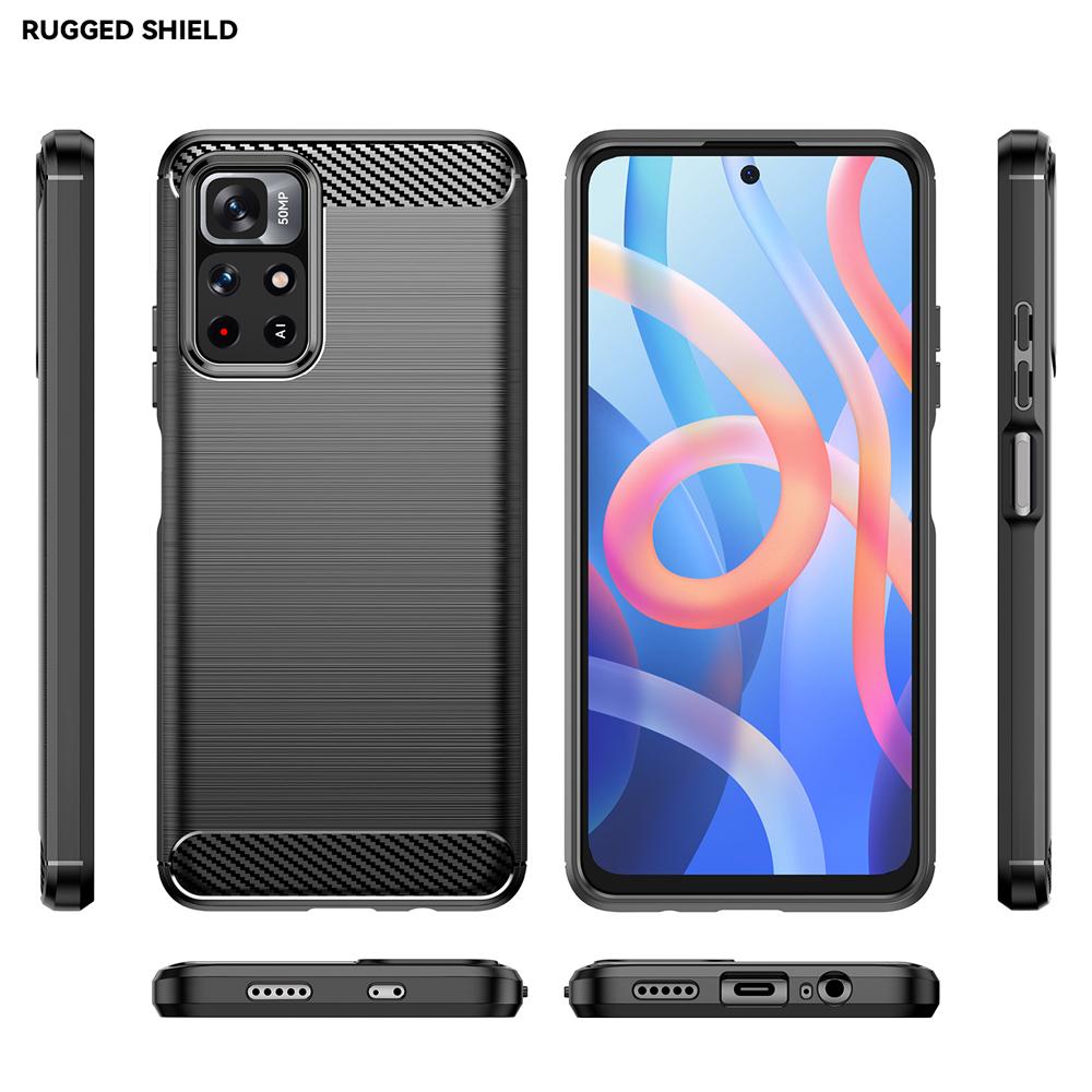 Ốp lưng dành cho Xiaomi Poco M4 Pro 5G Redmi Note 11S 5G ốp silicone mềm Carbone phay xước chống sốc chống vân tay