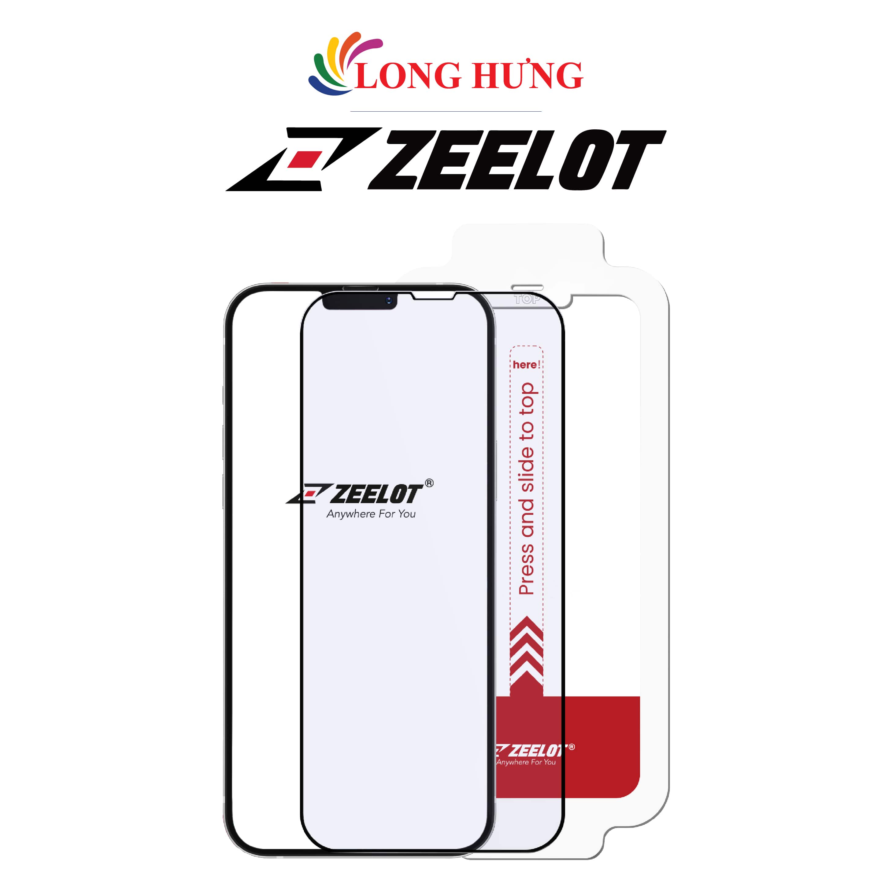 Dán màn hình cường lực Full viền chống tia xanh Zeelot SOLIDsleek dành cho iPhone 13 Series (hỗ trợ Kit dán) - Hàng chính hãng