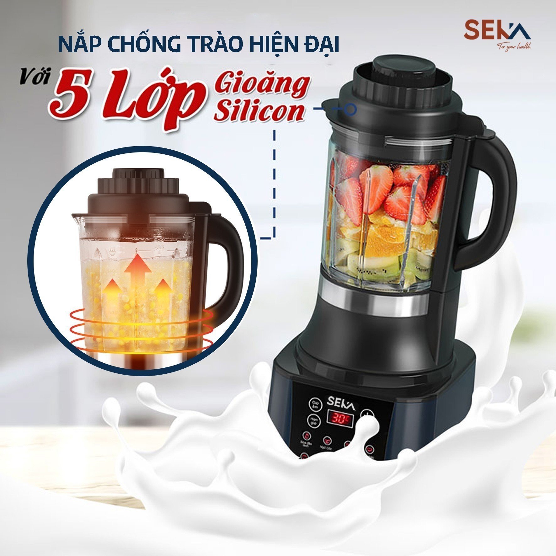 Máy Làm Sữa Hạt Đa Năng 14 in 1 SEKA E400 - Dung Tích 1,75L (Model 2023) - Hàng Chính Hãng