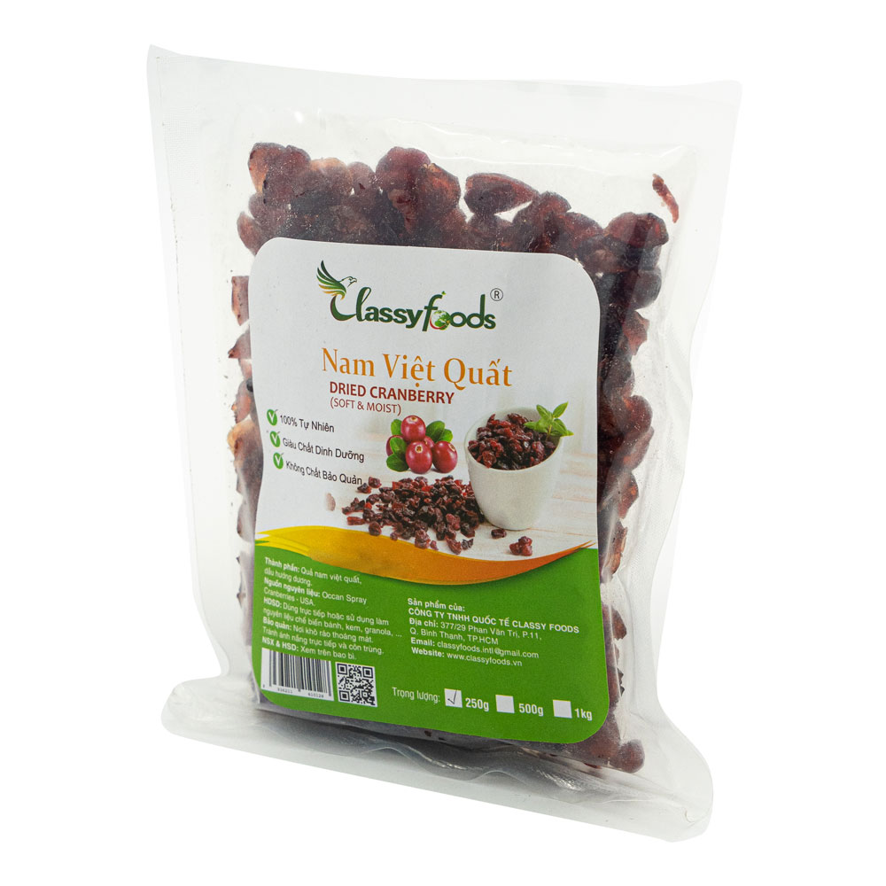 Nam việt quất tự nhiên 250g Classy Food