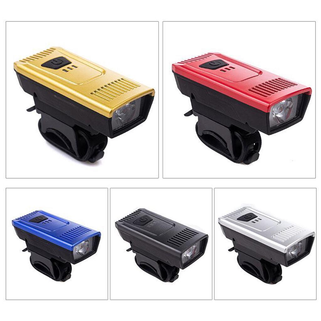 USB Bicycle Head Light Front Flashlight 55 Lumens Handlebar Lamp Mount Strap