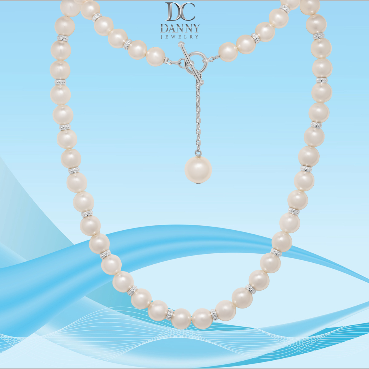 Vòng Cổ Danny Jewelry Ngọc Ốc Phối Bạc 925 Xi Rhodium D6235100012