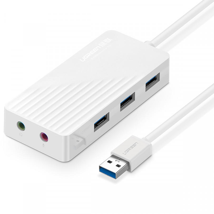 3 Port Usb 3.0 Hub With Card Reader TrắNg 1M Cr132 - 30411 Ugreen ( Hàng Chính Hãng )