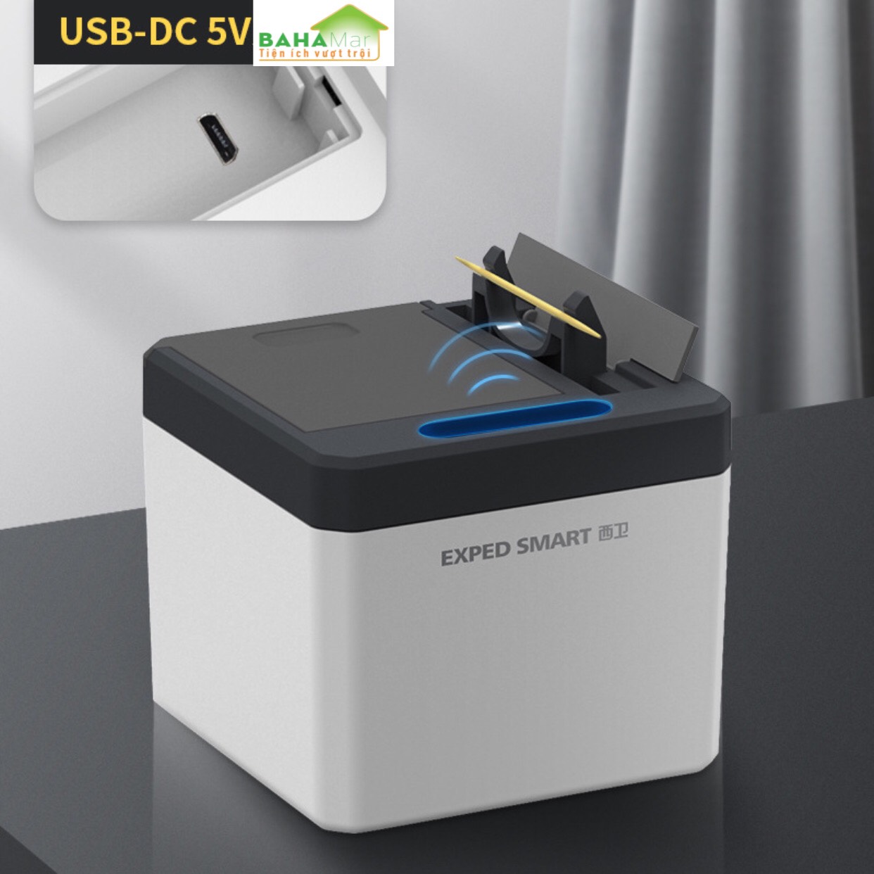 HỘP TĂM CẢM BIẾN THÔNG MINH TỰ ĐỘNG NHẢ TĂM BAHAMAR cảm ứng hồng ngoại sẽ tự mở khi có chuyển động để tăm có thể kéo ra trong vòng 1.5 giây