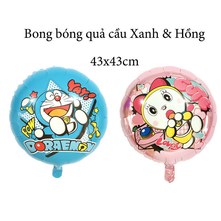 Bong bóng Happy Birthday trang trí sinh nhật thôi nôi mẫu doraemon cho các bé - Phụ kiện tiệc tùng cho bé trai bé gái