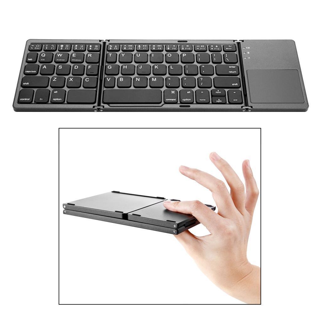 Slim Wireless Foldable Keyboard and Touchpad Black