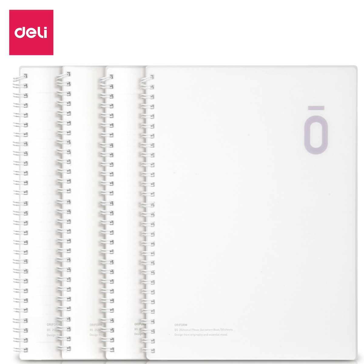 Sổ Tay Lò Xo A5 B5 80gsm Gáy Xoắn 100 Trang Kẻ Ngang Bìa Trong Suốt Deli - Phù Hợp Làm Sổ Kế Hoạch Planner, Nhật Kí, Tập Vở Ghi Chép Bullet Journal - VLPA550 VLPB550