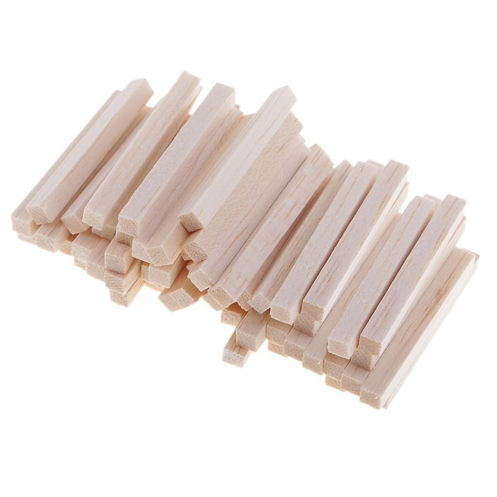 2x 60Pcs Balsa Wood Stick Unfinished Woodcraft Rectangle Wooden Stick Modelling