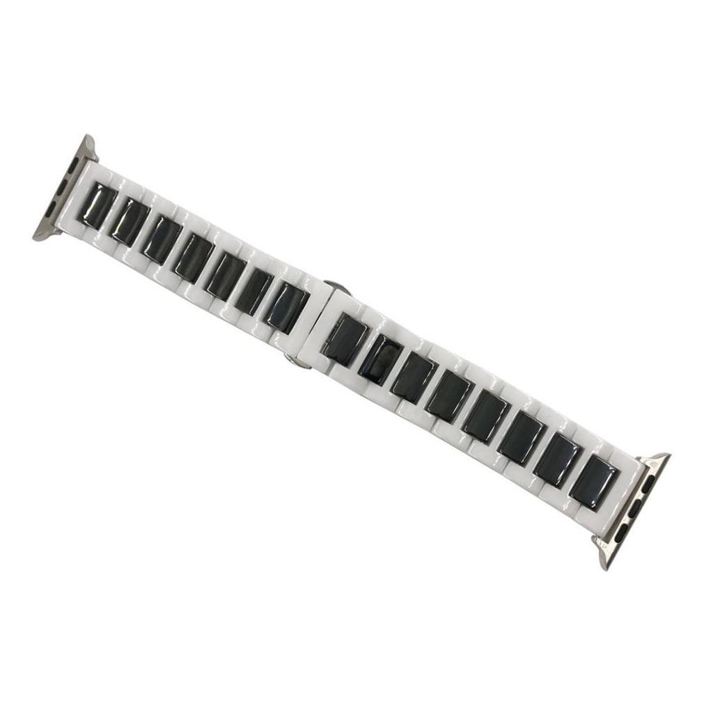 Band for Apple Watch Series 3 2 1 Bands, Stainless Steel Ceramics Link Replacement Strap Bracelet with Butterfly Buckle Clasp for iWatch 38mm