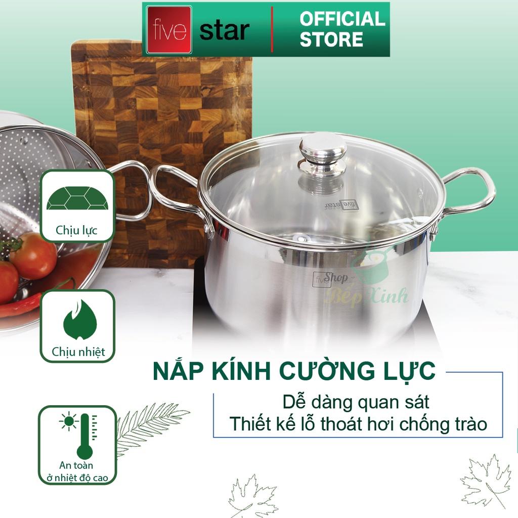 Bộ xửng hấp  Standard inox 430 nắp kính ( 30CM ) , 3 đáy dùng tốt bếp từ , hồng ngoại , gas