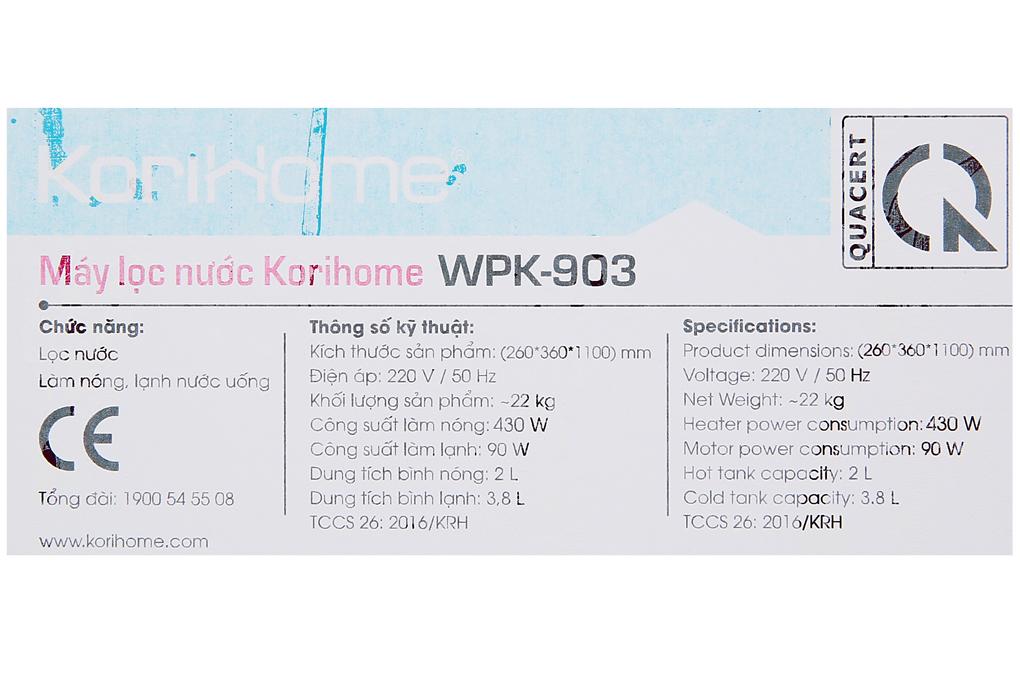 Máy lọc nước RO nóng lạnh Korihome WPK-903 7 lõi - Hàng chính hãng - Giao hàng toàn quốc