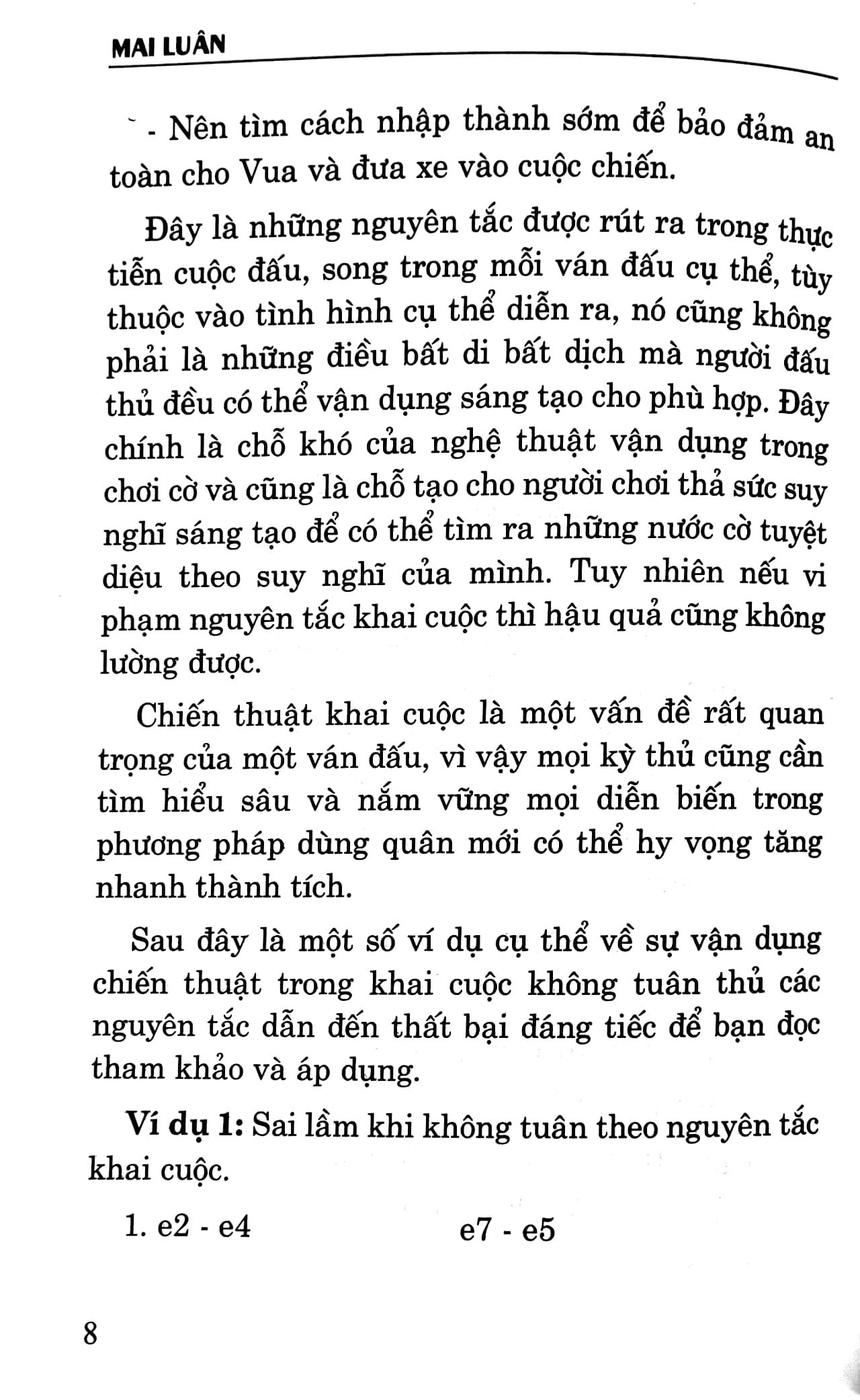 Sách - Cờ Vua - Chiến Thuật Khai Cuộc - Những Điều Cần Phải Nhớ