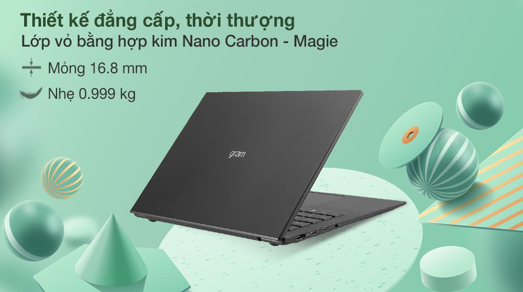 Máy Tính Xách Tay Laptop LG Gram 14Z90P-G.AH75A5 Core i7-1165G7/ RAM 16GB 4266MHz/ M.2(2280) Dual SSD slots - NVME:  512GB/ Intel Iris Xe Graphics / 14.0&quot;(30.2cm) WUXGA (1920*1200) IPS/ / BT 5.1/ Pin 72WHrs/ Obsidian Black/ Win 10/ 999g - Hàng Chính Hãng