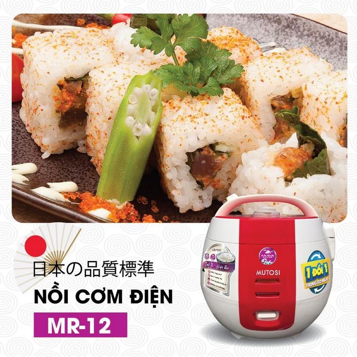 Nồi cơm điện Mutosi MR-12 (Đỏ) lòng niêu chống dính 1.2L  - Hàng chính hãng