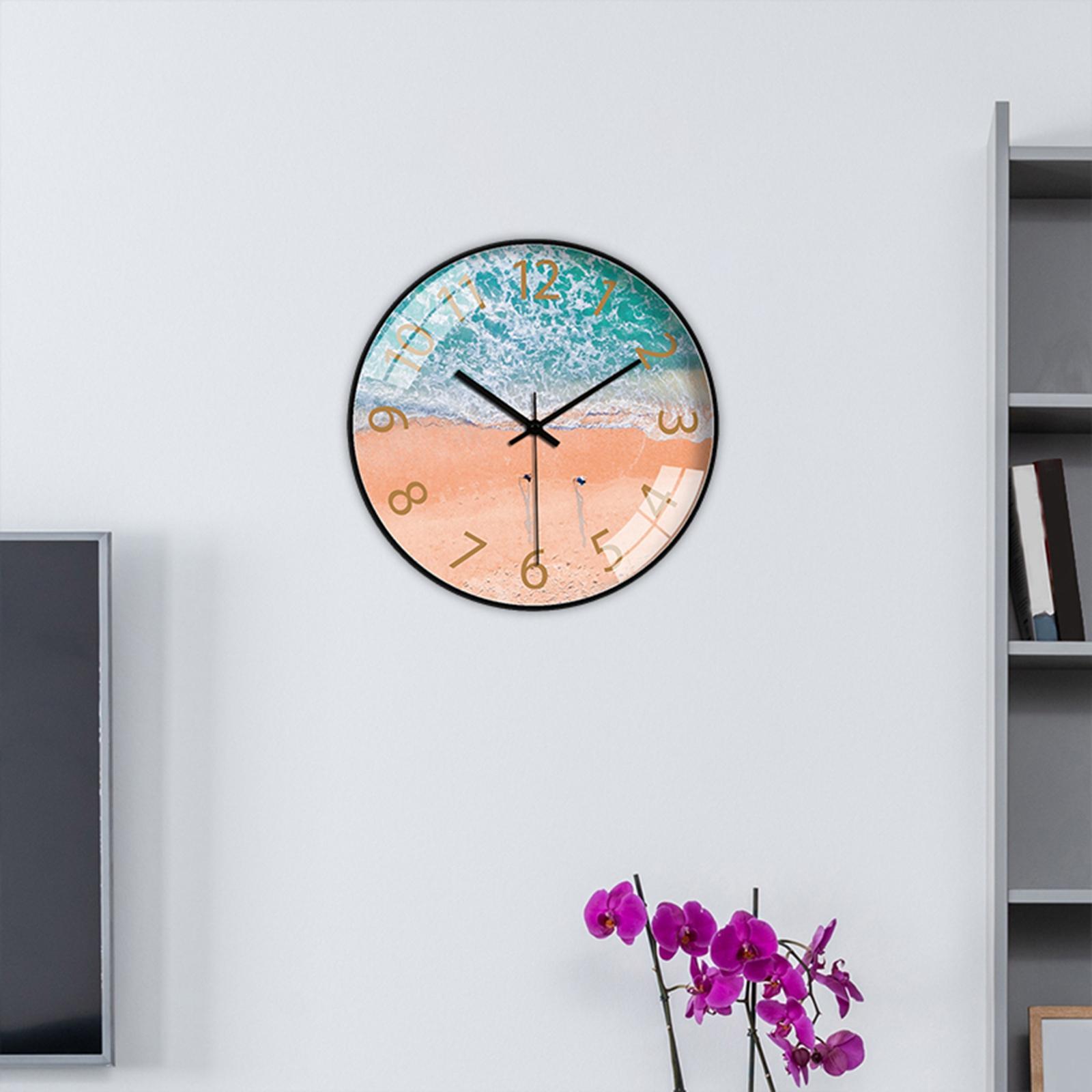 Simple Wall Clock Large Quartz Clock 12" Clocks for Home Kitchen School Living Room Decor