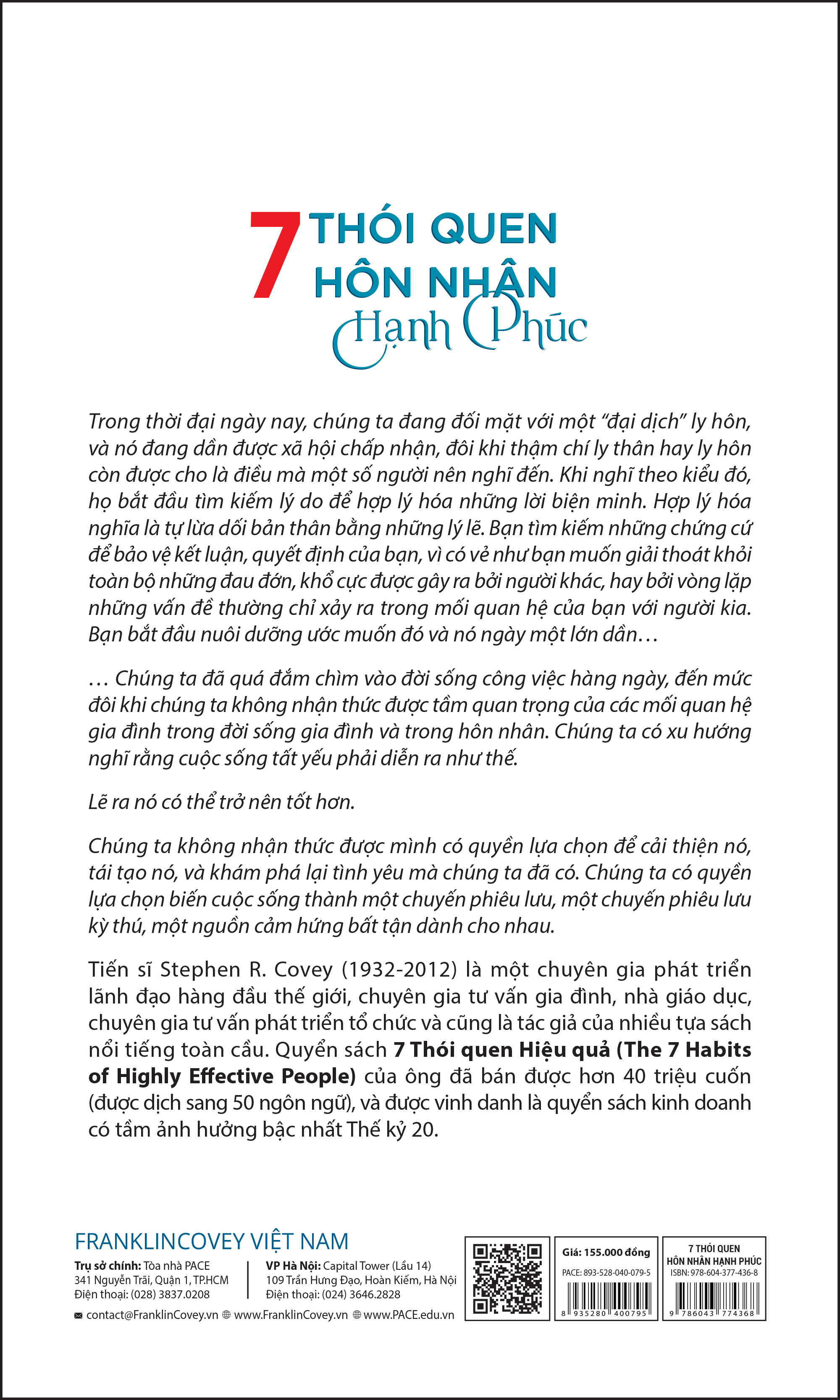 7 THÓI QUEN HÔN NHÂN HẠNH PHÚC (The 7 Habits of Highly Effective Marriage) - TS. Stephen R. Covey, Sandra M. Covey, TS. John M.R. Covey, Jane P. Covey - Trần Thụy Tuyết Anh dịch - (bìa mềm)