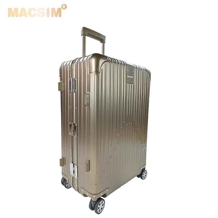 Vali hợp kim nhôm nguyên khối MS1104 Macsim cao cấp màu ti - gold, cỡ 29 inches