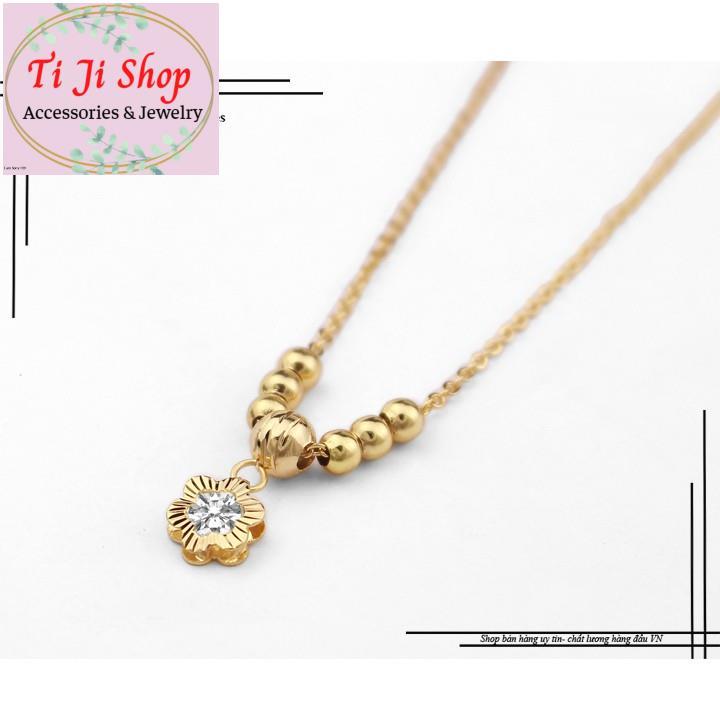 DÂY CHUYỀN INOX NỮ BÔNG MAI CÁCH ĐIỆU BI MẠ VÀNG - đẹp,