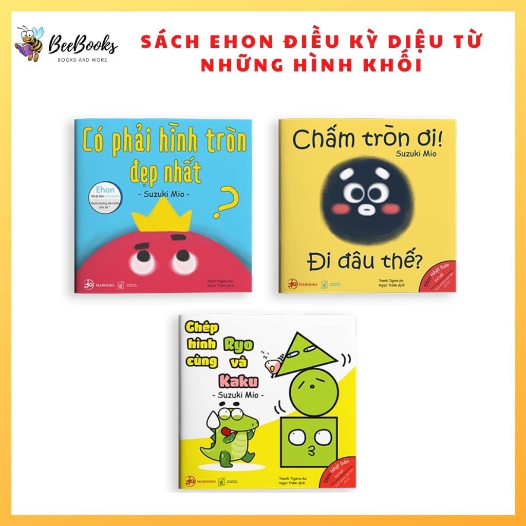 Sách Ehon Nhật Bản- Bộ Sách Điều Kỳ Diệu Từ Những Hình Khối dành cho bé từ 0-6 tuổi- Ehon giúp bé nhận biết hình dạng đồ vật