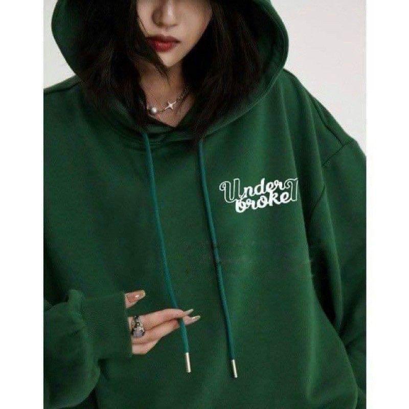 Áo khoác hoodie xanh rêu hottrend in hoạ tiết_Mẫu áo bomber nỉ ulzzang form rộng nón to chùm đầu unisex nam nữ