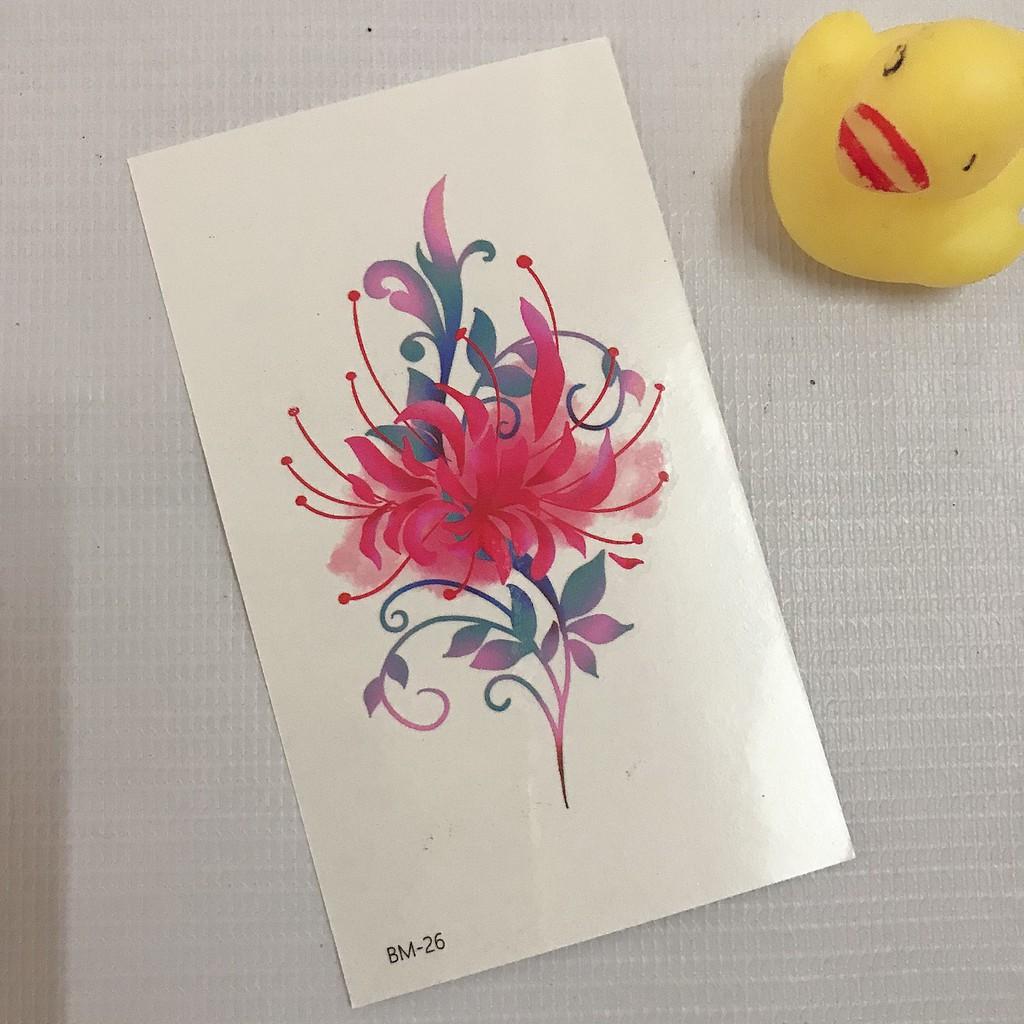 COMBO 5 TẤM HÌNH XĂM DÁN 10X6CM HOA BỈ NGẠN XINH XẮN - CHỌN MẪU TÙY THÍCH