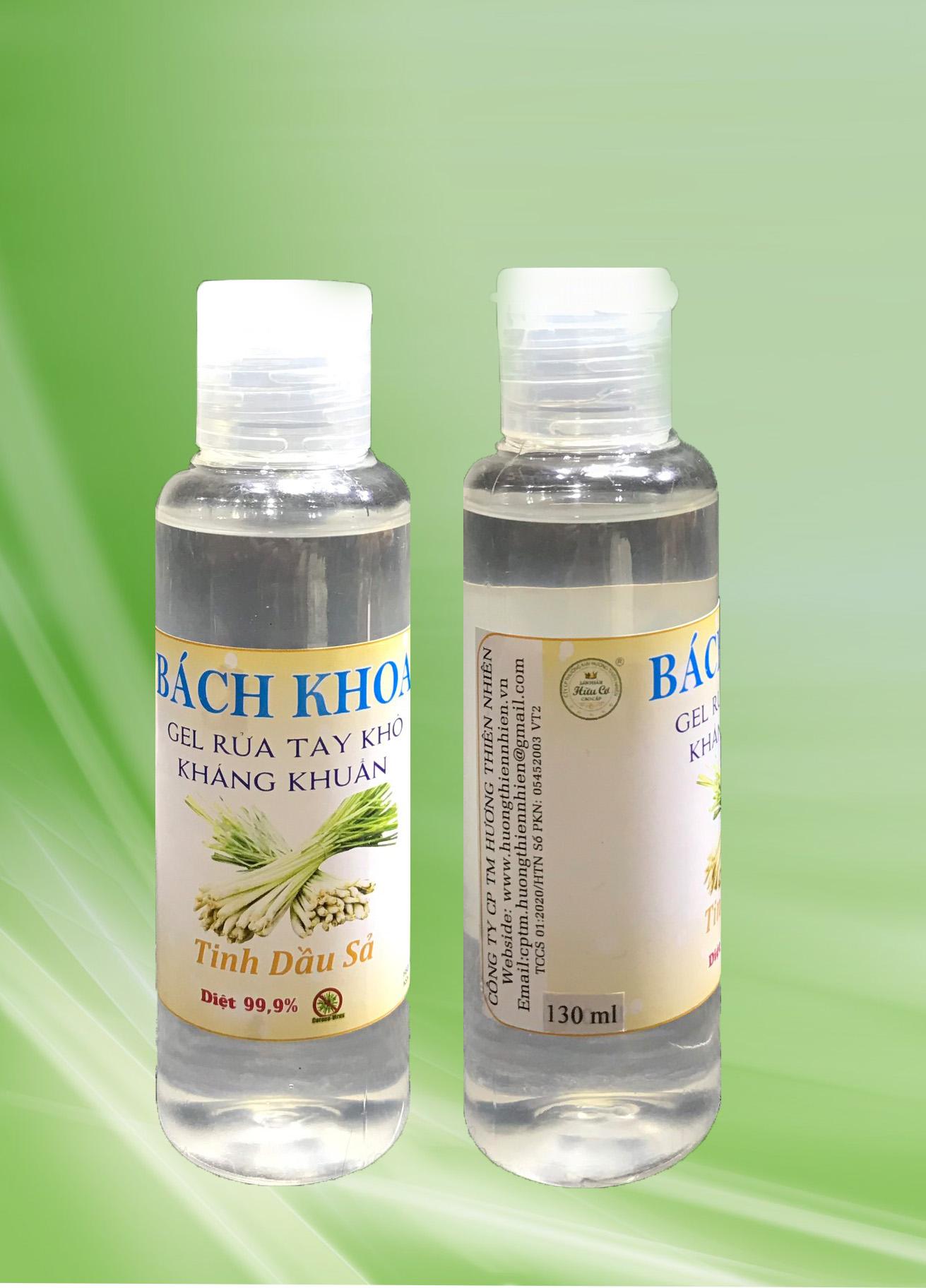 Gel Rửa Tay Khô Bách Khoa - Tinh Dầu Sả Kháng Khuẩn (130ml)