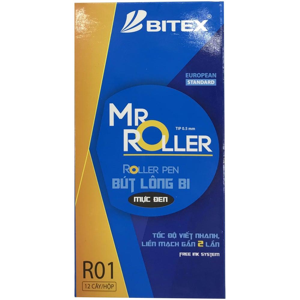 BITEX - Bút Lông Bi Mực Đen Mr.Roller/R01 (12 cây/hộp)