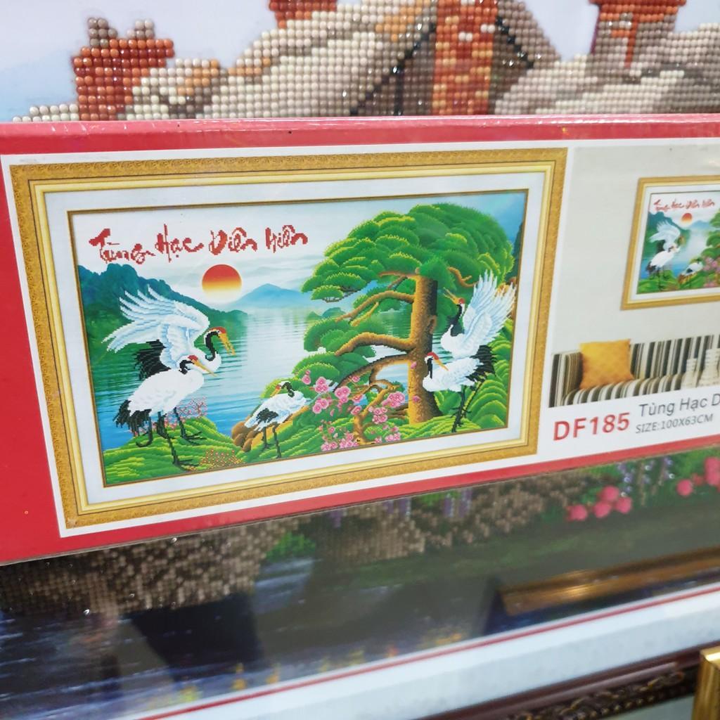 Tranh Đính Đá TÙNG HẠC DIÊN NIÊN . Kích Thước: 1m x 63cm