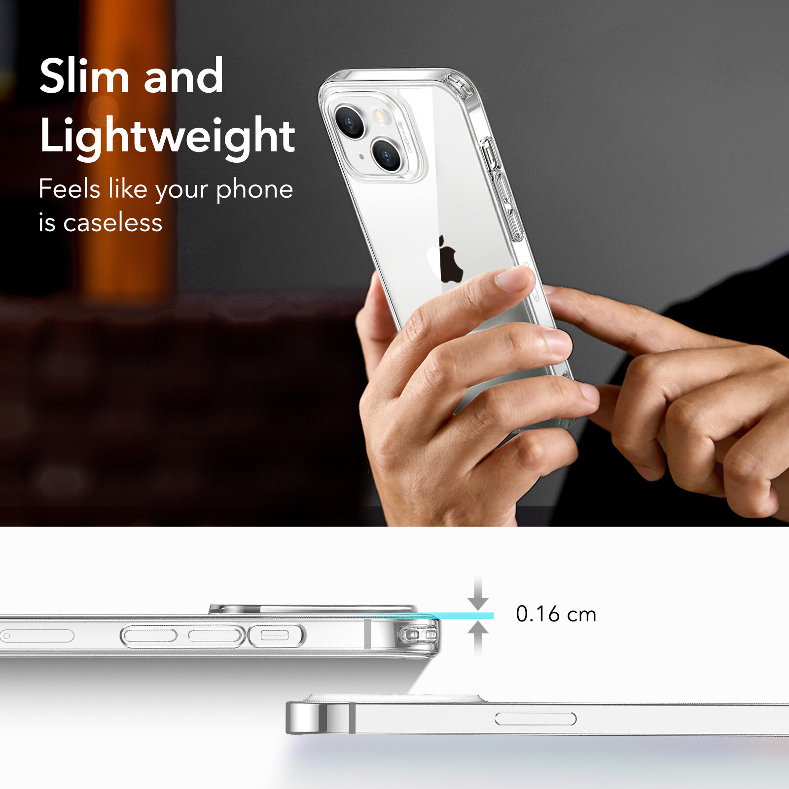 Ốp Lưng dành cho iPhone 14 Pro / 14 Pro Max/ 14/ 14 Plus/ ESR Project Zero Clear Case Trong Suốt Chống Ố Vàng - Kèm Combo Kính Cường Lực Màn Hình và Camera- Hàng Chính Hãng