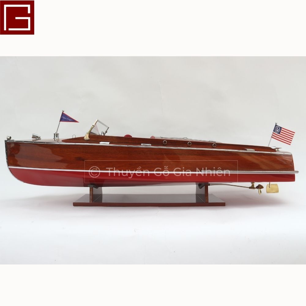 Mô Hình Thuyền Gỗ Phong Thủy Dạng Thuyền Đua Tốc Độ CHRIS CRAFT RUNABOUT Chính Hãng Hàng Xuất Khẩu Chất Lượng Cao