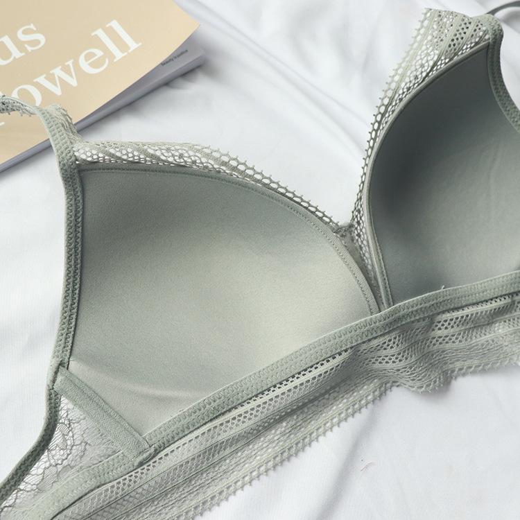 Phụ Nữ mới 4 Màu Sắc Quần Lót Pháp Dây-Miễn Phí Cực Áo Bralette Ren Tam Giác Cup Push Up Bra bộ Cotton Áo Ngực và Quần Lót
