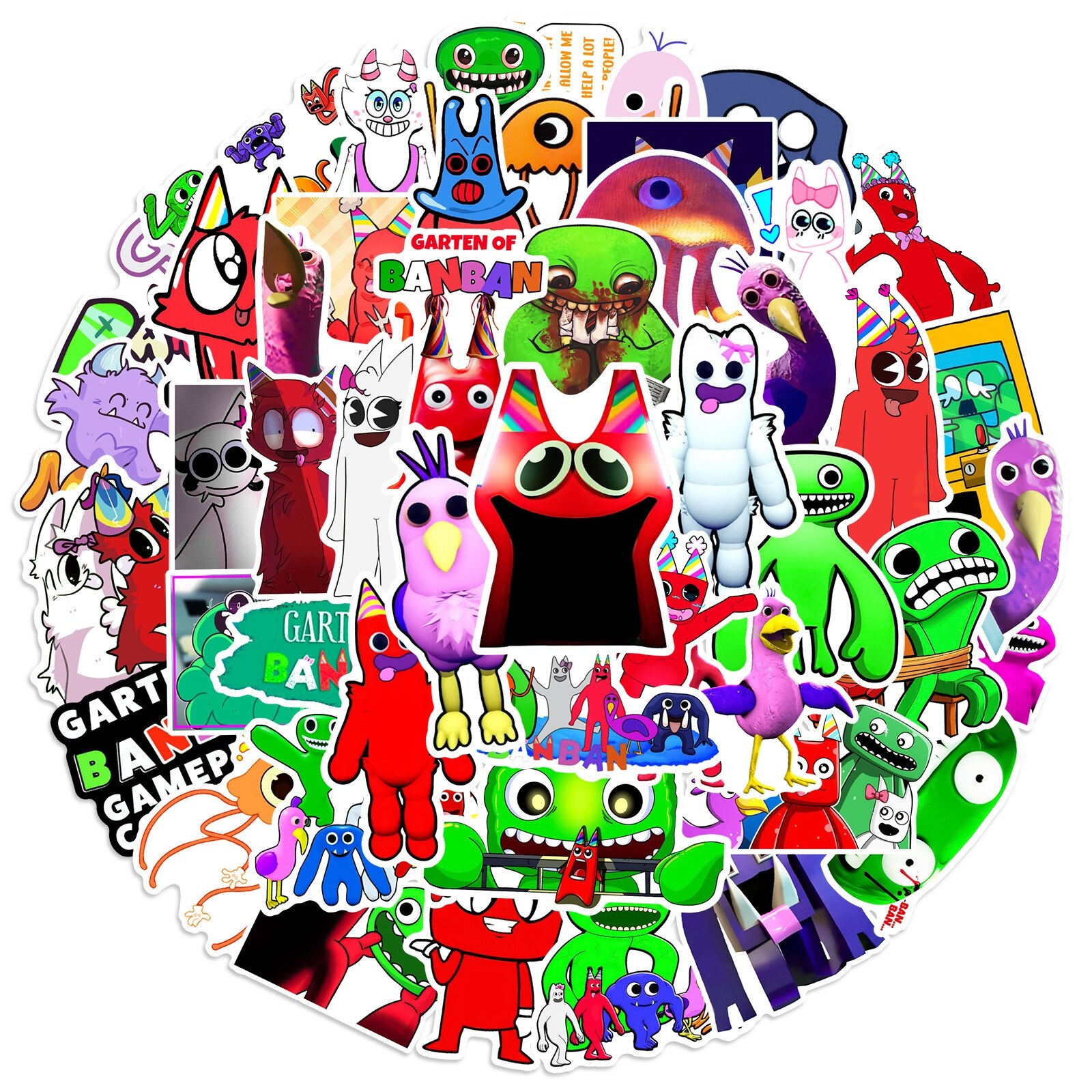 Sticker Garten of banban Horor 30-60 ảnh ép lụa khác nhau / hình dán banban Game