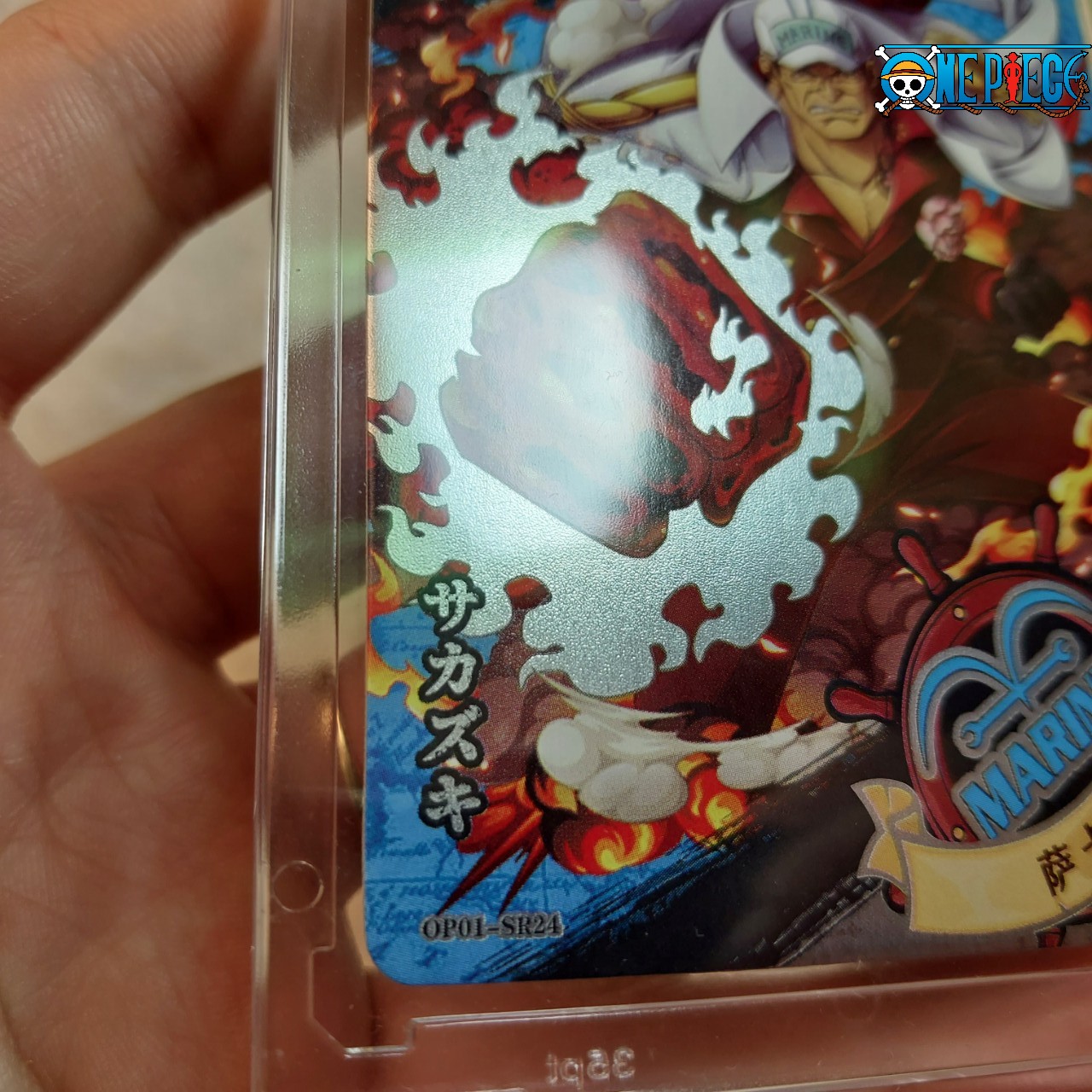Akainu OP01 SR24 Thẻ OnePiece Đô Đốc dung nham chó đỏ của Hải Quân Anime One Piece hiệu ứng phản quang 1459 NF4 1-16