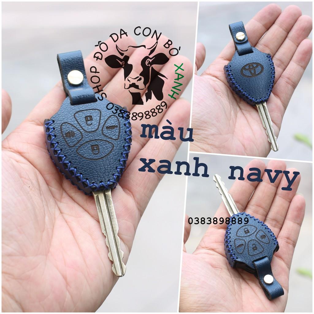 Bao da dành cho chìa khóa Toyota Vios, Yaris, Innova, Altis, Fortuner, Hilux, Camry 2006 - 2012 handmade da thật 001
