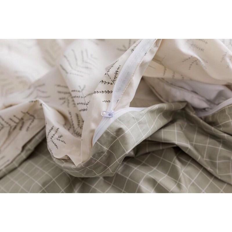 Bộ Chăn Ga Gối Cotton Living 100%cotton Hàng Nhập Khẩu Cao Cấp 4 Món Hoa vintage