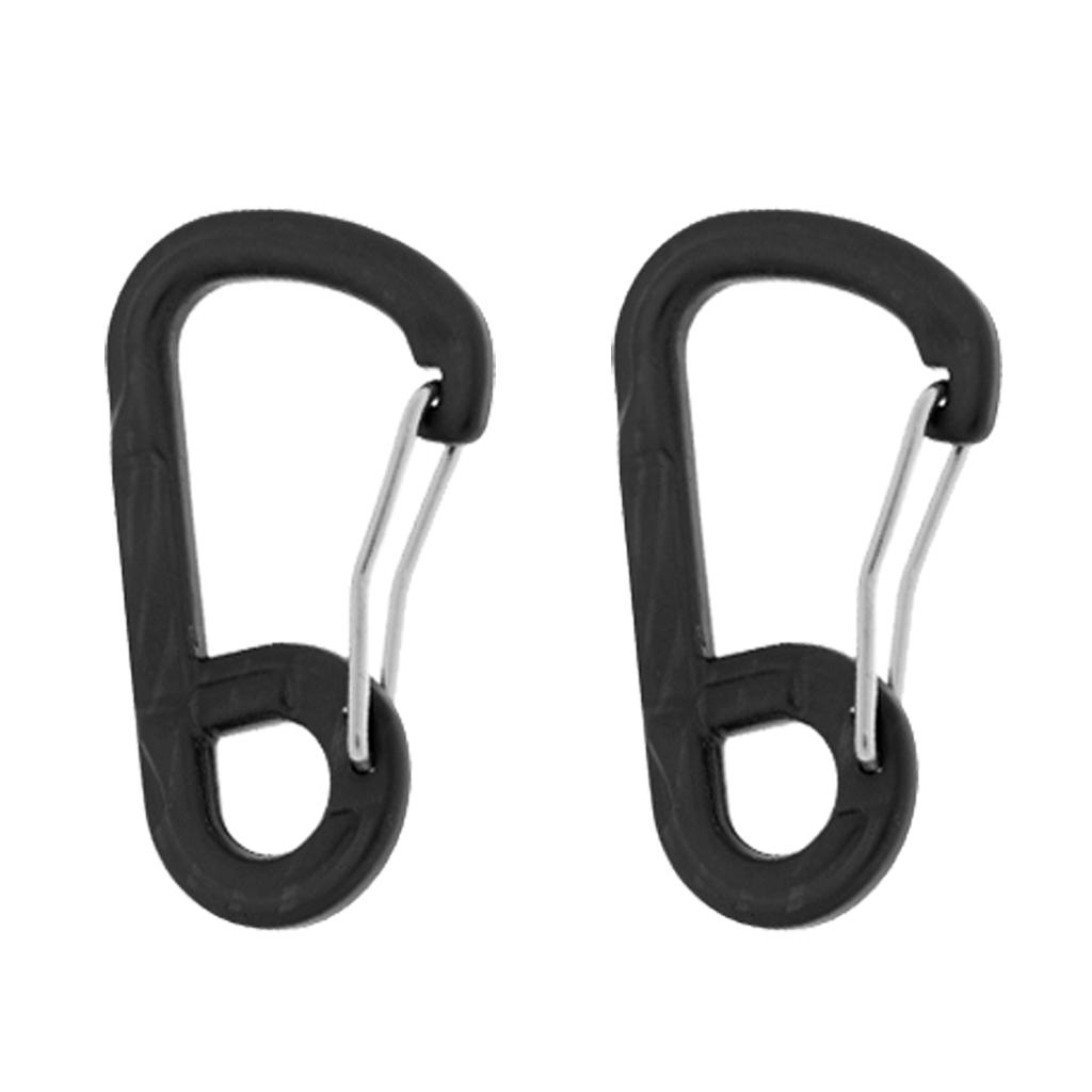 2 Pieces D-shaped Carabiner Buckle Snap Clip Hook Keyring