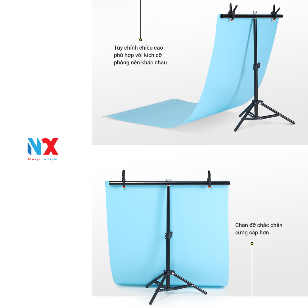 Combo Khung giá treo phông nền chữ U dùng trong studio kích thước 2x3m và Khung chữ T