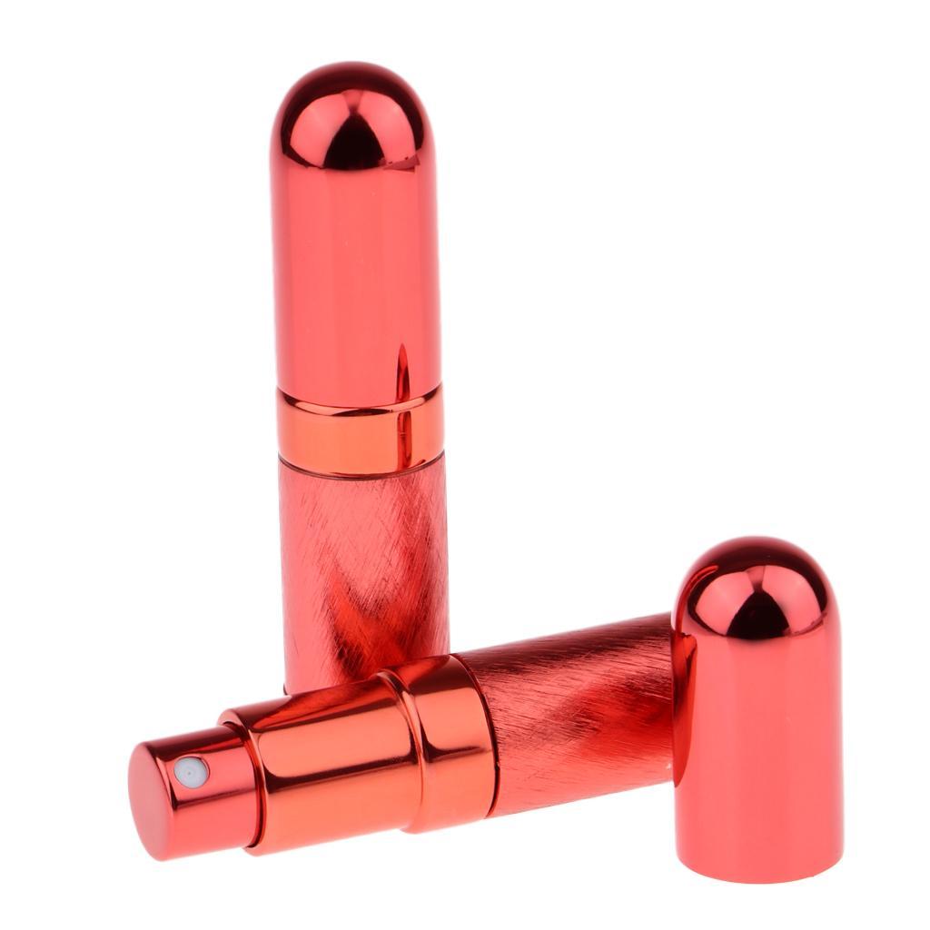 2Pcs Portable 6ml Refillable Perfume Atomizer Empty Bottle Pump Spray Red
