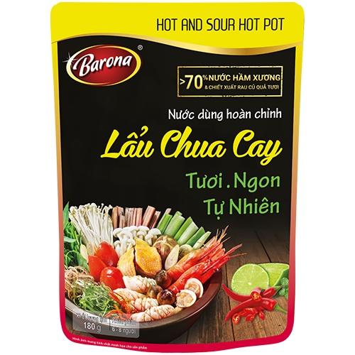 Nước Dùng Hoàn Chỉnh Barona - Lẩu Chua Cay 180g