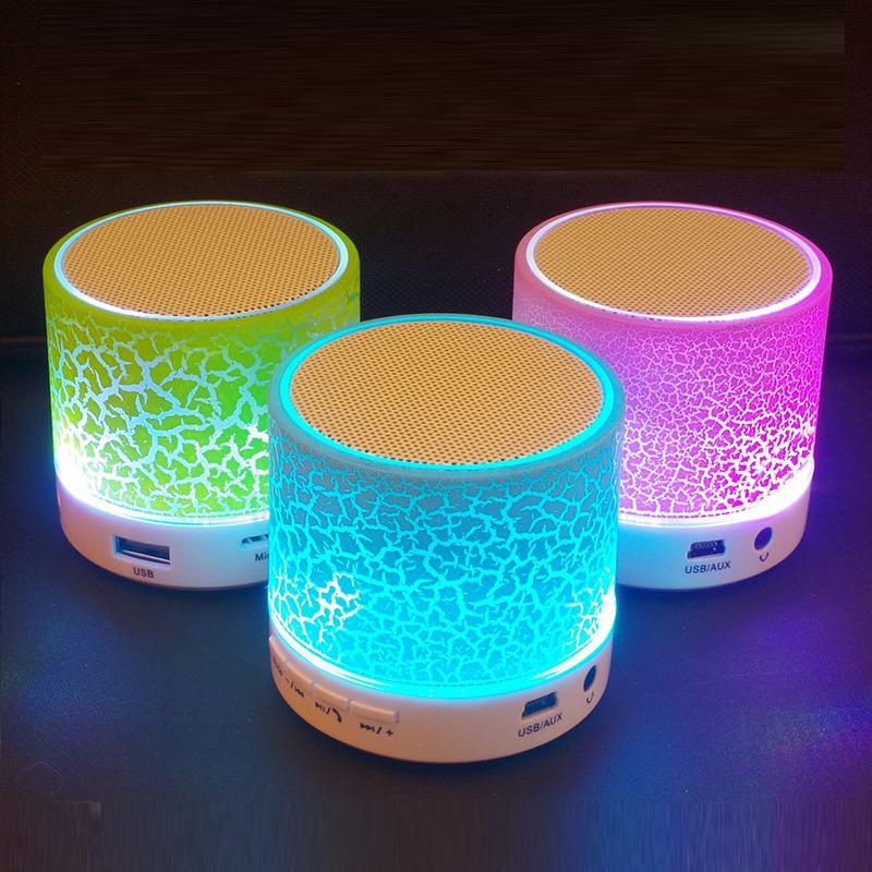 Loa Bluetooth Loa không dây mini Crack LED Thẻ TF Loa siêu trầm USB Loa di động Âm thanh MP3 Loa không dây cho điện thoại di động Màu sắc: Đỏ với 8g