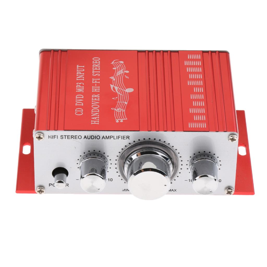 Ampli âm Thanh Nổi Mini Hi-Fi Ampli MP3 20W 12 V Cho Hệ Thống Gia đình ô Tô-Đỏ