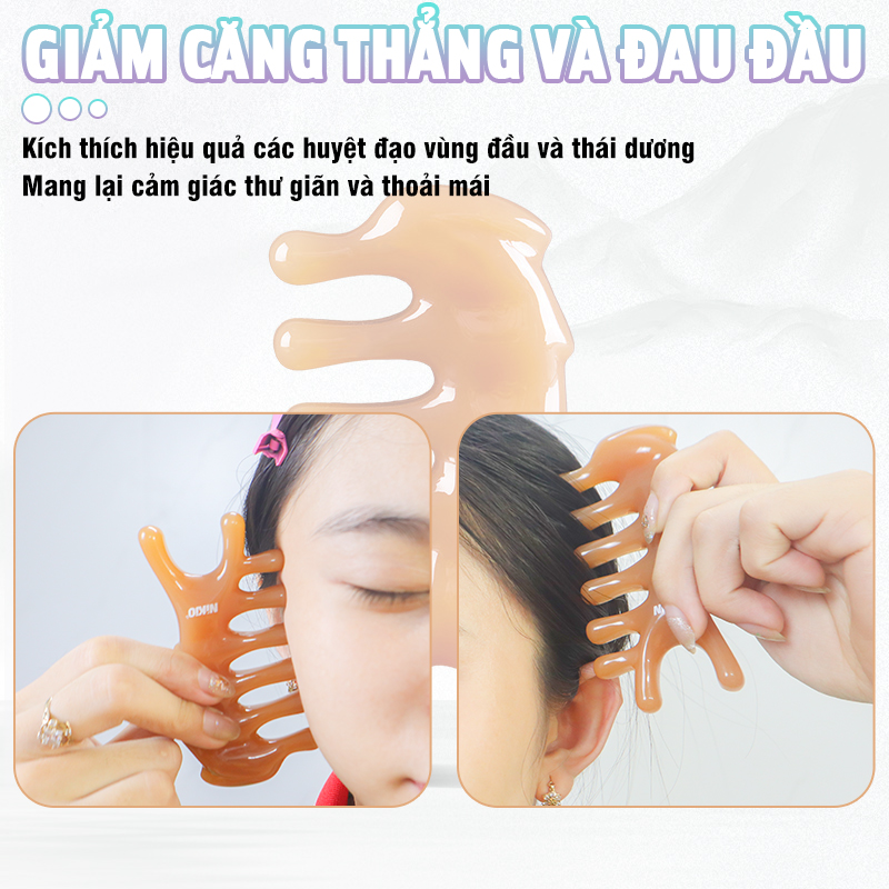 Lược massage kinh tuyến, massage da đầu Nikio NK-03C2 - Chăm sóc thư giãn đầu óc, Massage các huyệt bị trên mặt